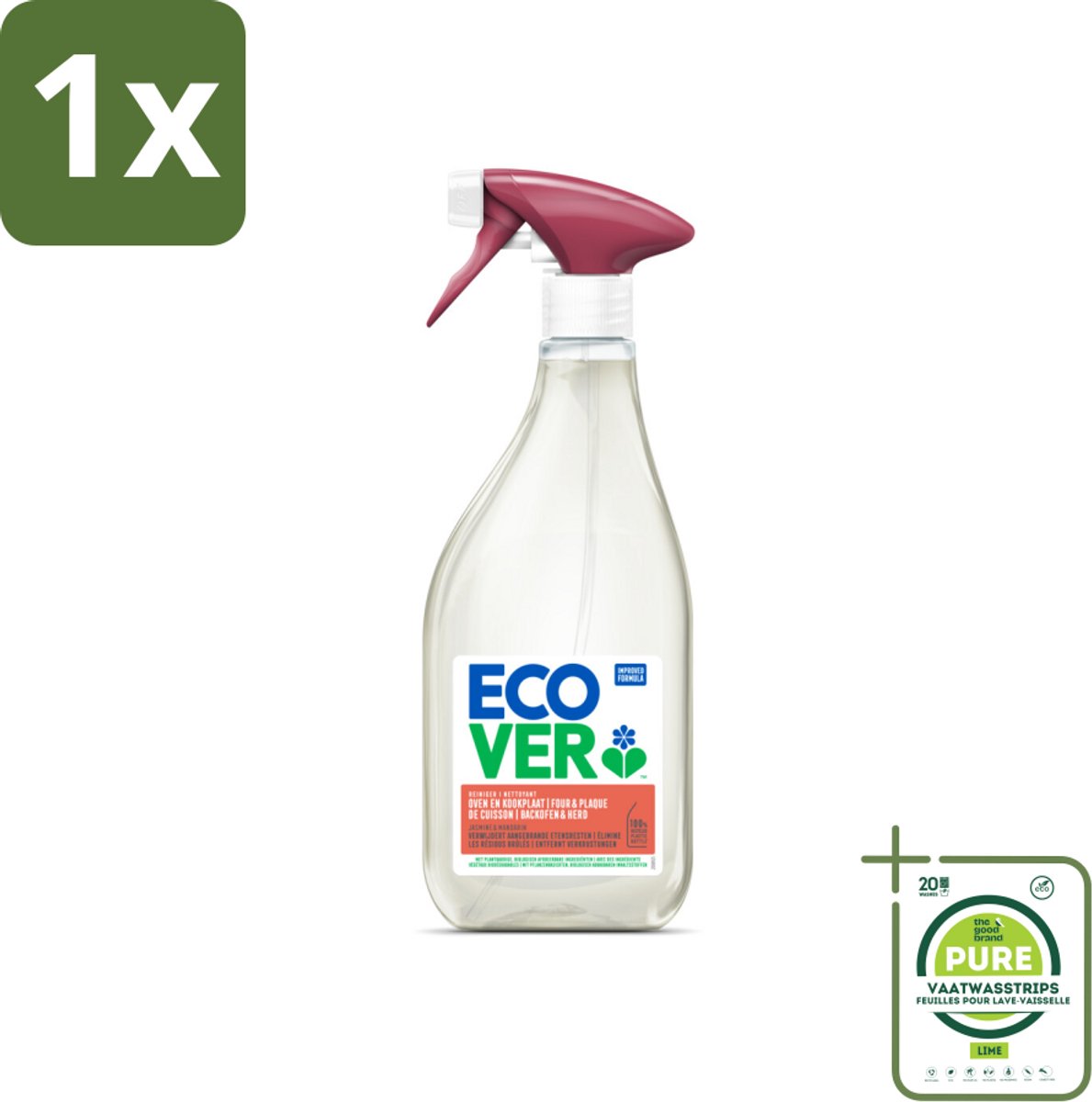 1 x Ecover - Oven- & Kookplaatreiniger - Power Cleaner - 500 ml - Ovenreiniger - Kookplaatreiniger - Plantaardige Reiniger - Biologisch Afbreekbaar - Ecologisch Schoonmaken
