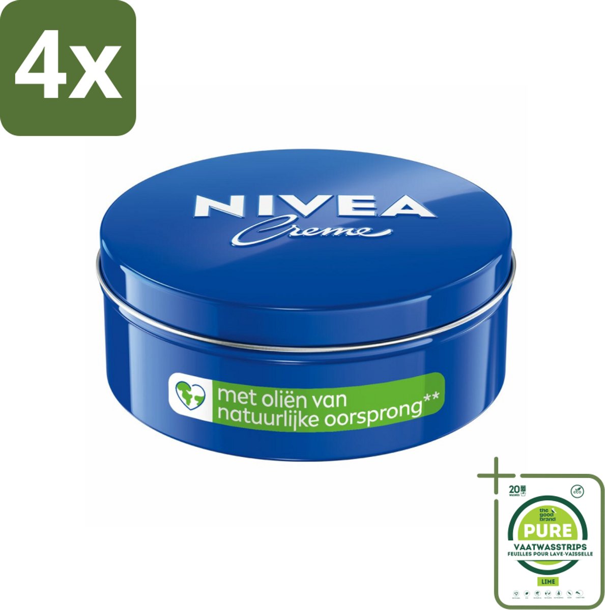 NIVEA - Crèmeblik - Klassieke Crème - Natuurlijke oliën - 400 ml - Voordeelverpakking - 4 stuks - NIVEA Crème - Intensieve hydraterende crème