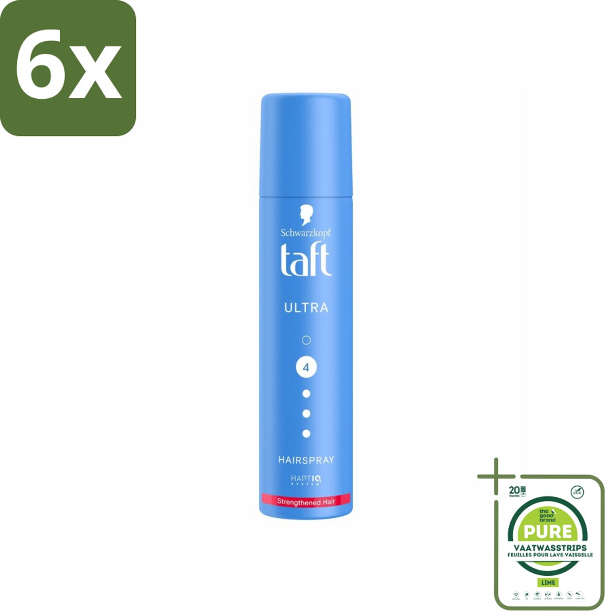 Taft - Ultra 4 - Haarspray Mini - Sterke hold voor onderweg - 75 ml - Voordeelverpakking - 6 stuks - Haarspray - Taft Ultra