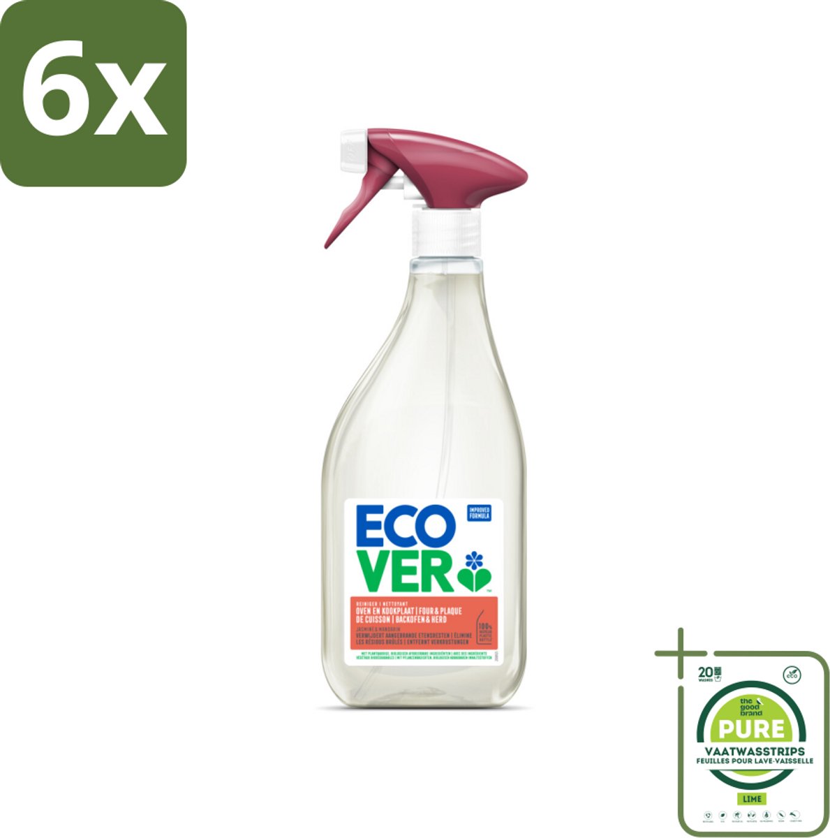 Ecover - Oven- & Kookplaatreiniger - Power Cleaner - 500 ml - Voordeelverpakking - 6 stuks - Ovenreiniger - Kookplaatreiniger