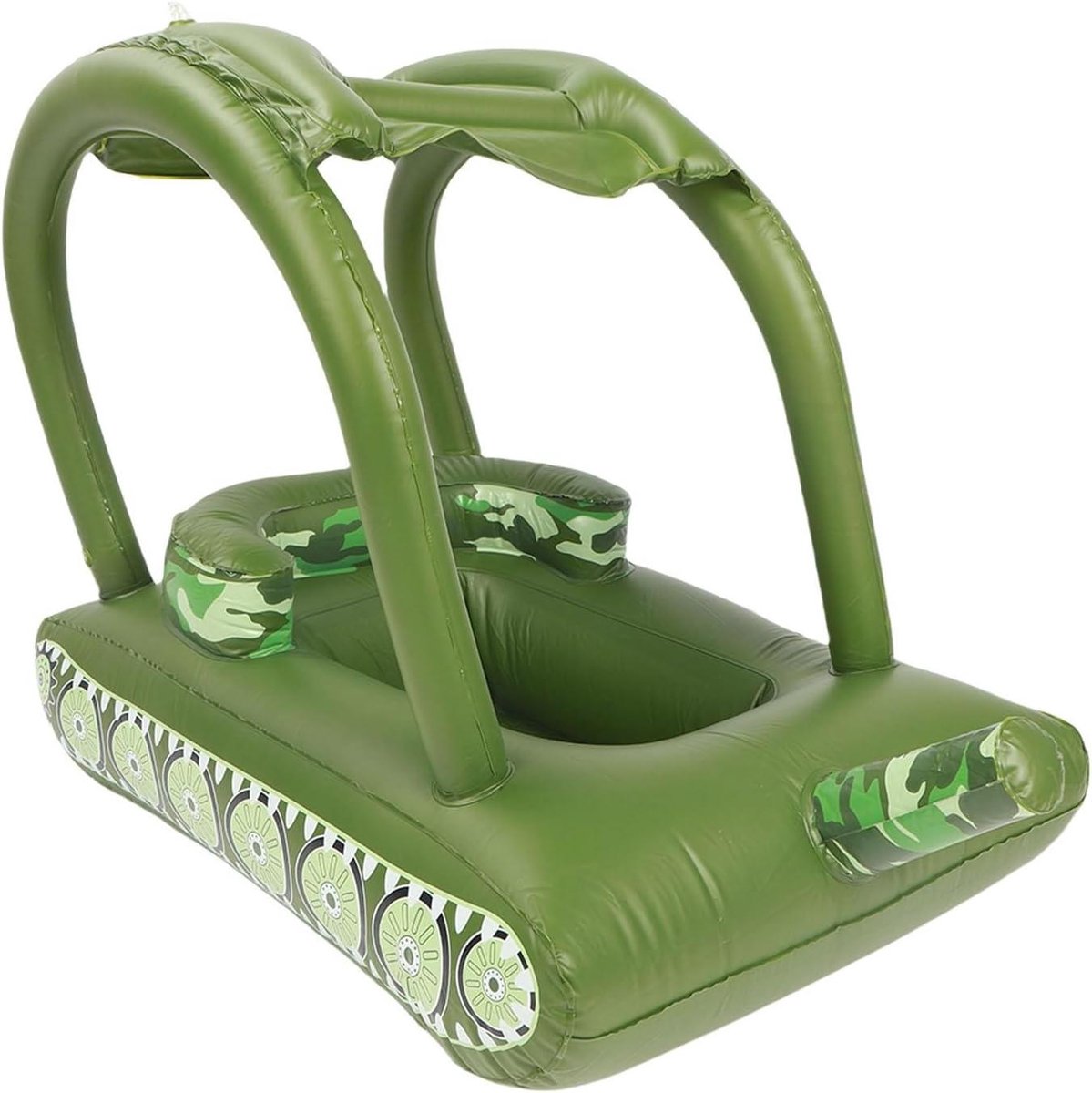 Opblaasbare Tank Zwembadvlotter - Water Speelgoed Vlotter - Zomer Plezier - Met Waterspuiter - 37 x 30 x 6 cm