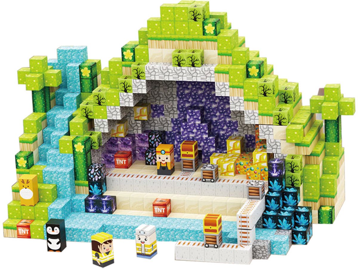 Magneet Blokjes - Thema Mijn - HB-JM14 - 150 onderdelen - Minecraft - STEM educatief speelgoed