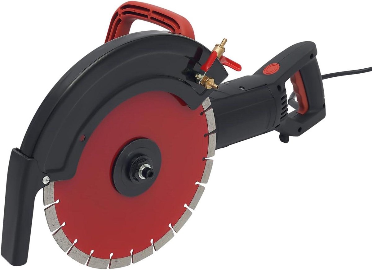 Betonsnijder - Betonzaag Wandgroeffrees - Bouwmaterialen Zagen - Natsnijfunctie Waterpomp - 110 mm Zaagdiepte - Rood