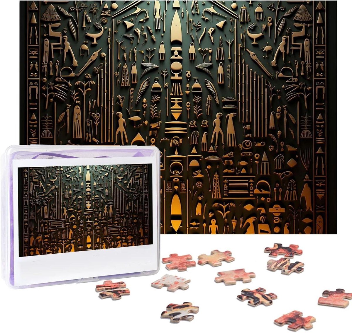 Legpuzzel 500 stukjes - Foto puzzel - Ontspanning thuis - Gepersonaliseerd met eigen foto - 500 stukjes - Oude Egyptische hiëroglief