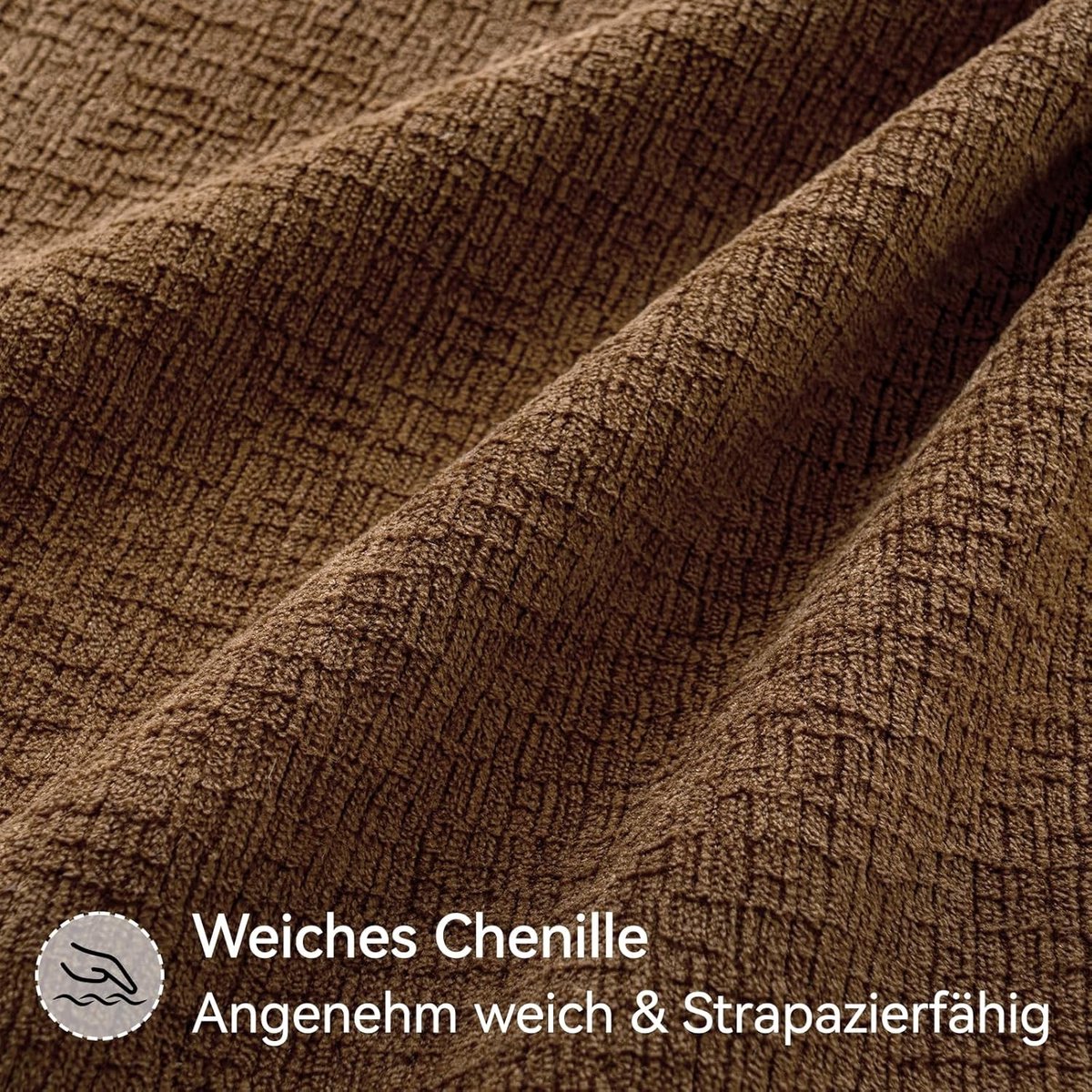 Chic Chenille Kussenhoezen 40x40 cm Bruin - 2 Stuks, Decoratief en Wasbaar, Perfect voor Woonkamer en Slaapkamer