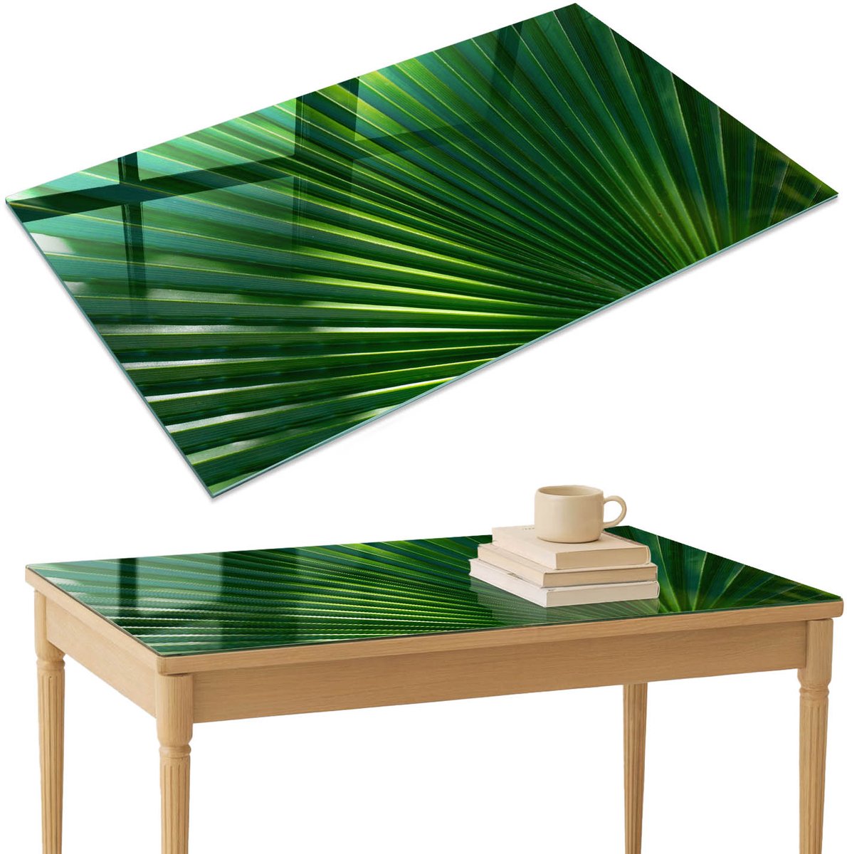 ArtPrintCave Plantmotief Glazen Tafelblad 120x80 cm - Tafelblad Rechthoek - Groente Bureaublad - Natuur Glazen Eettafel
