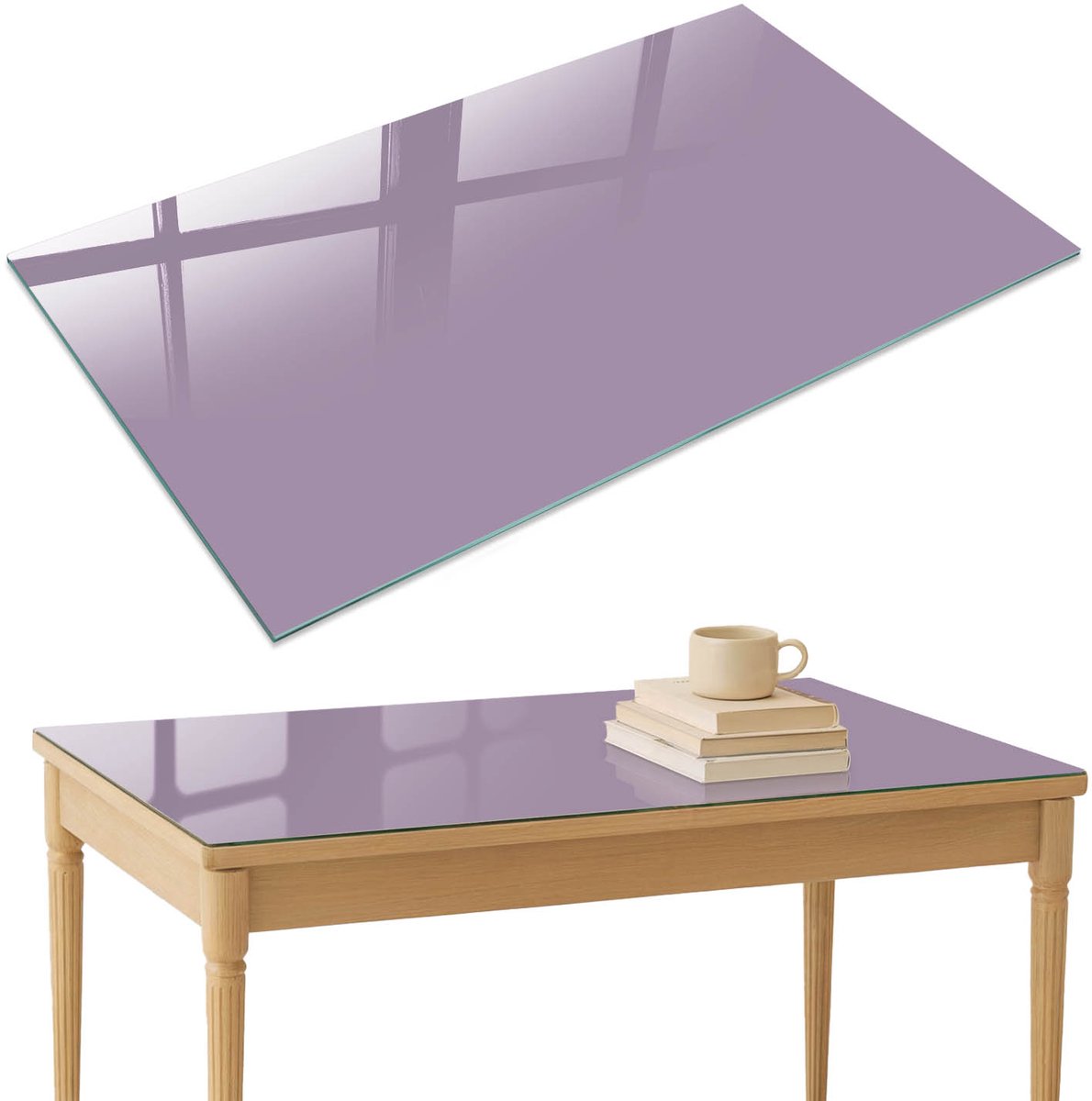 ArtPrintCave Lila paars Glazen Tafelblad 120x80 cm - Tafelblad Rechthoek - Paars Tafelblad Glas - Achtergronden en patronen Glazen Eettafel