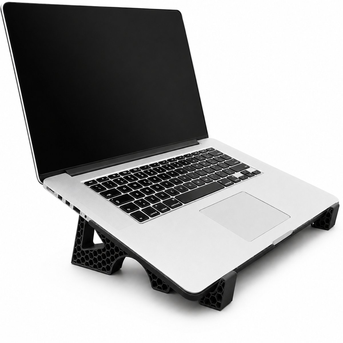 Laptopstandaard - Laptophouder - Ergonomische Laptop Verhoger - Geschikt Voor Vrijwel Alle Laptops - Universele Laptop Steun Voor Bureau - Betere Koeling - Stabiel Design - Compact - Minimalistisch - Voor Thuiswerken, Kantoor En Studie - Zwart