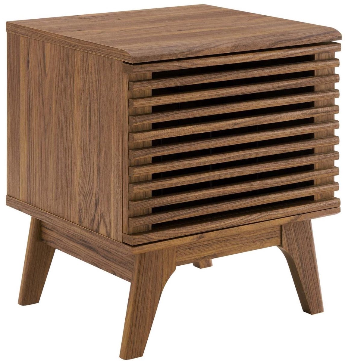 SnelShoppen - Modulaire Vinyl-Platen Tentoonstellingsstandaard 19 Inch - Walnoot Houten Platenhouder - Vintage Mid-Century Design - Voor Thuis, Feest