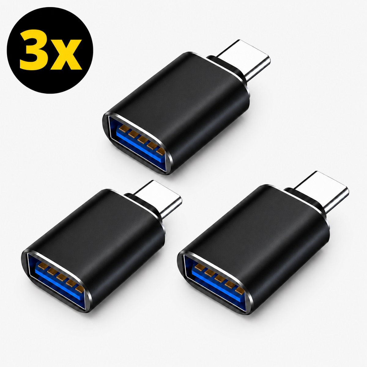3x USB C naar USB A Adapter - USB C naar USB converter - USB 3.0 - USB C naar USB A Female