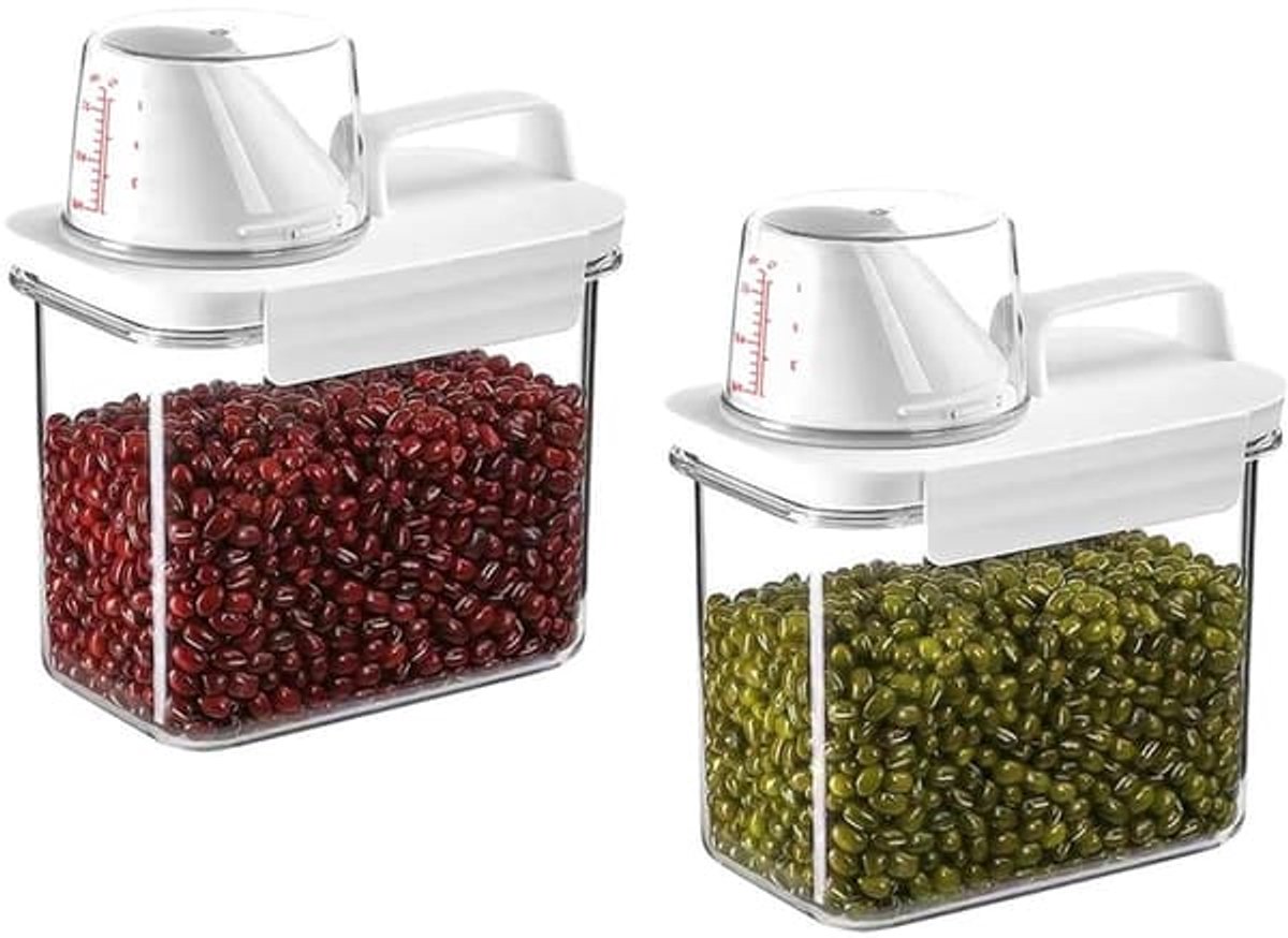Afgesloten wasmiddeldispenser - Multifunctioneel en duurzaam - 2-delige set - Transparant