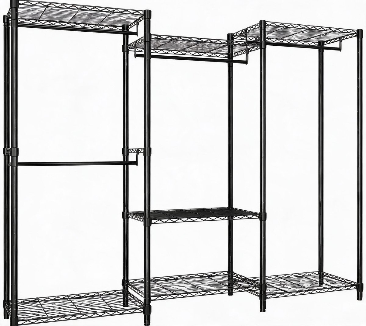 Danky Verstelbaar kledingrekken - 180x40x194 cm - 740KG - 4 hangstangen voor winkel en woning