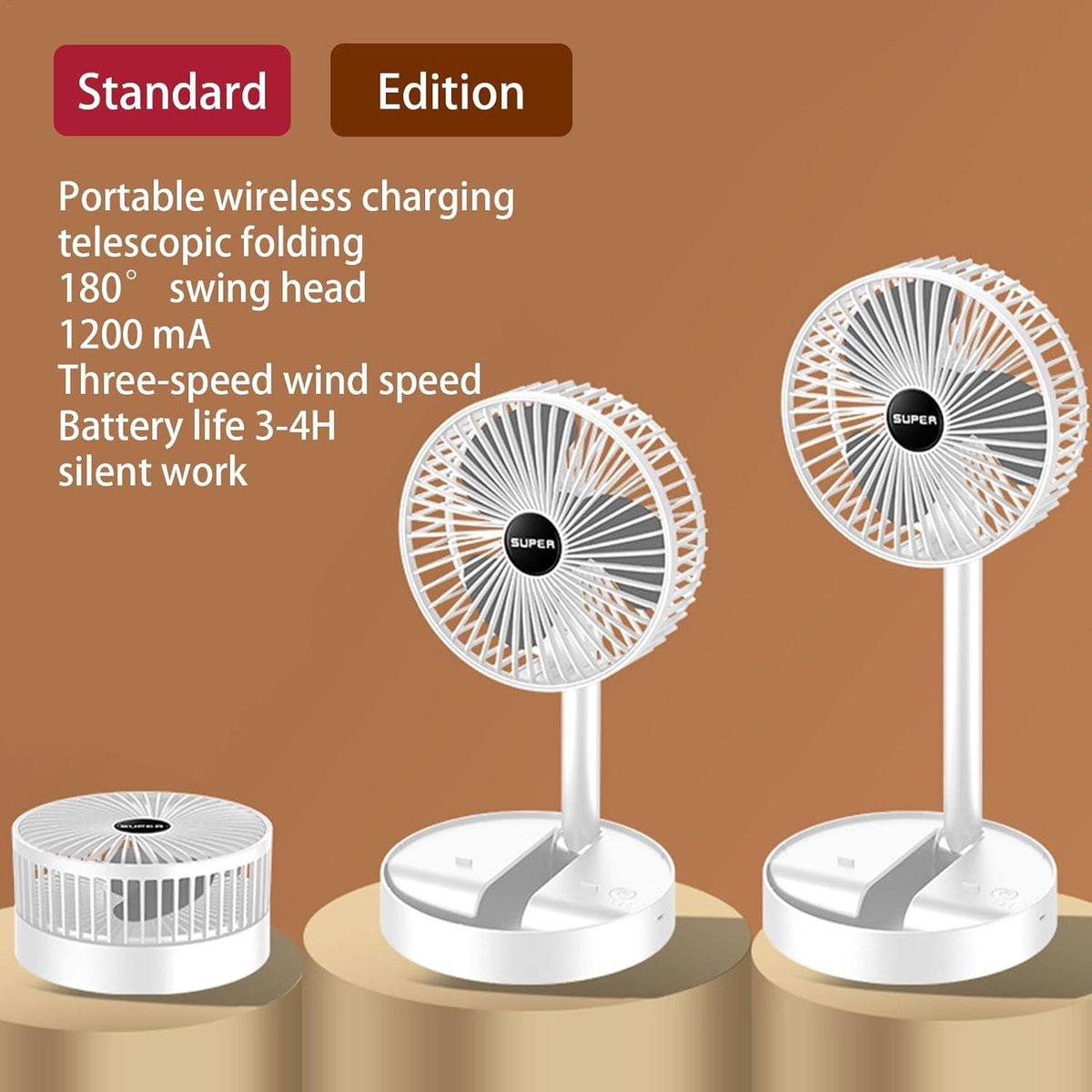Telescopische Ventilator - USB Ventilator Bureau - Persoonlijke Koeling - Opvouwbaar en Verstelbaar - 85-36 cm - Wit