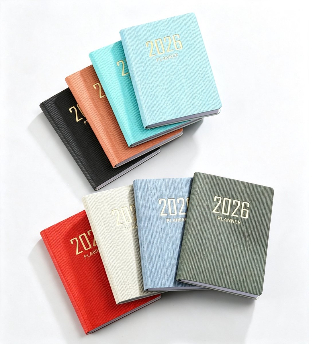 Agenda 2026 - Zakagenda A7 - Slanke weekplanner - Mini dagplanner - Voor het bijhouden van gegevens budgetplanning werk studie en zakelijk gebruik - 10.6 x 7.8 cm - 8 stuks