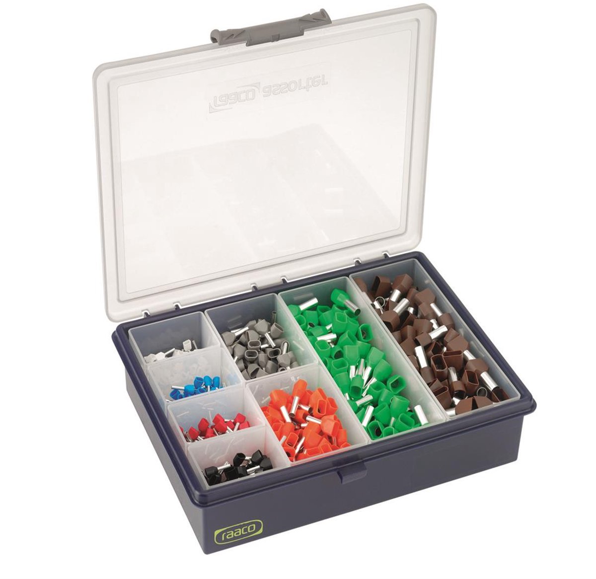 Cimco twin adereindhuls assortimentdoos geïsoleerd 2x0,5 tot 2x10mm² T/FR - 800 delig (181532)