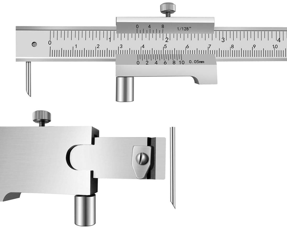 Parallelle Scribingschaal van 0-200mm met Vernier en Naald voor Precisie Metingen, 176G/6oz