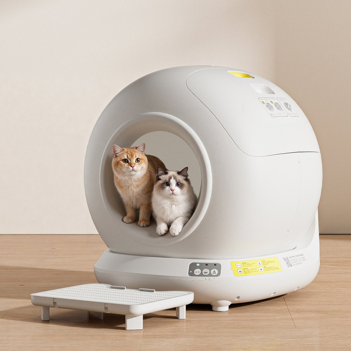 GYW Smart LitterBox - Zelfreinigende Kattenbak - Multi-Cat Tracking - Veiligheidssensoren - 78L Inhoud