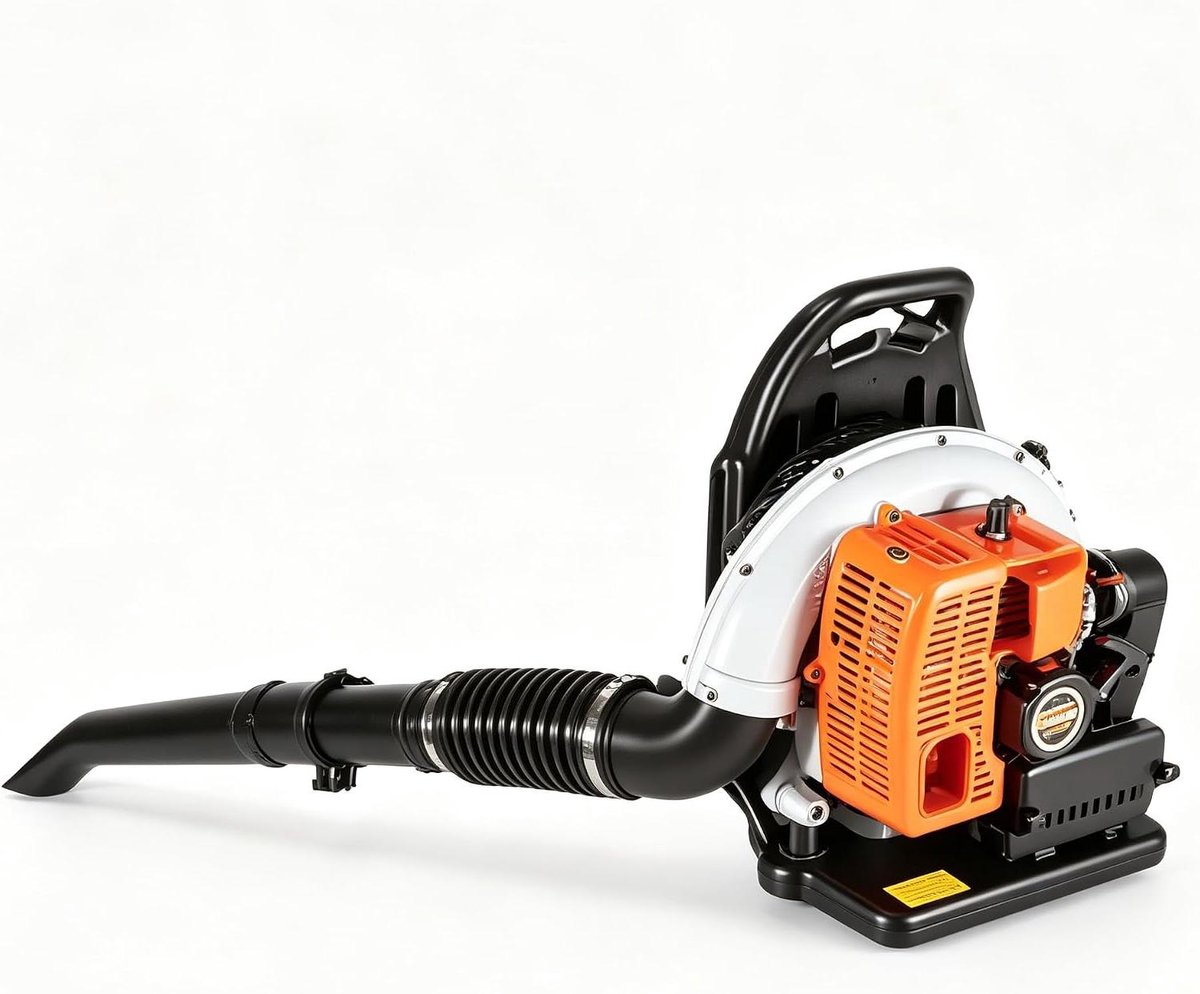 Benzine Bladblazer - Rugblazer Blaasapparaat - Tuin Reinigen - 63cc Krachtige Motor - 1.8L Tank - Oranje Zwart