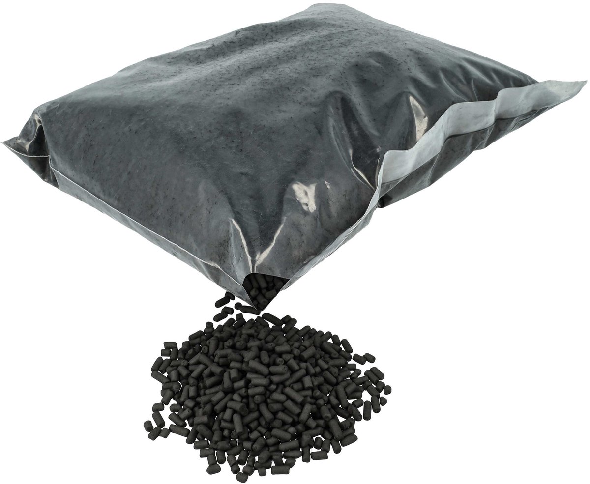 vhbw navulverpakking van 2,5 kg actieve-koolpellets, compatibel met Berbel BIH 100 GL, BEH 90 GL, BEH 90 FLU en BHF 125+ afzuigkap – diameter 3–4 mm