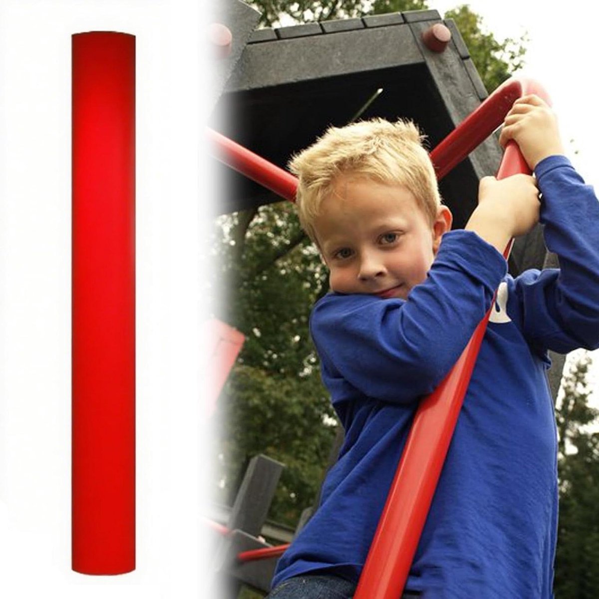 Gewatteerde Paal Beschermer - Paal Padding Veiligheidspad - Veilig Sporten - Aanpasbare Pasvorm - 1.5 meter Hoog - Zwart