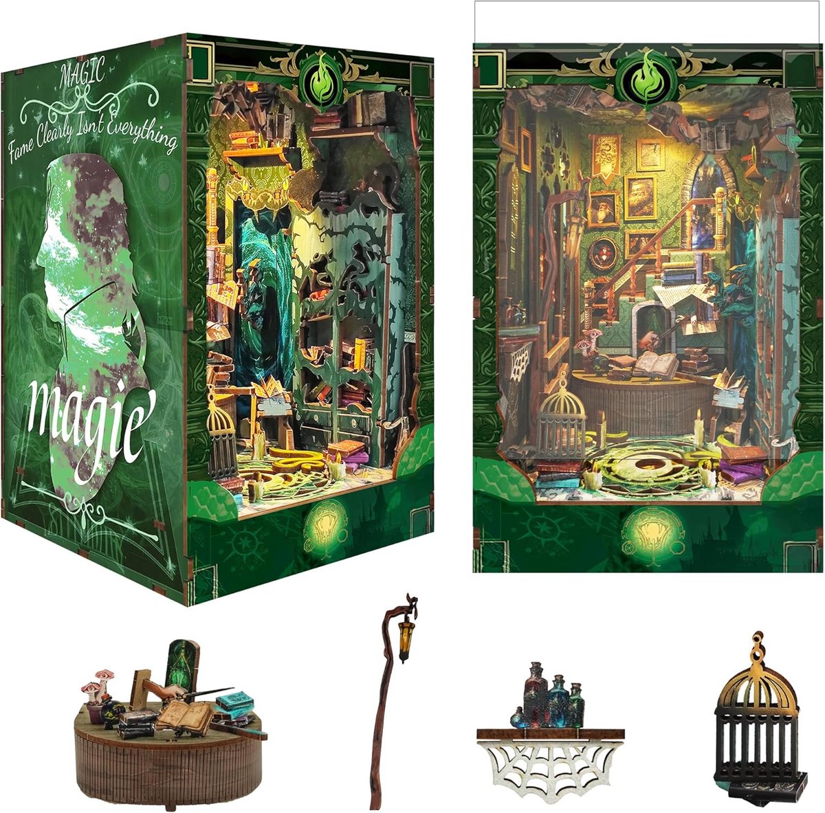 SnelShoppen - Bookend Kits voor Volwassenen: LUMYCE Boeksteun Kit Model Kits Creatieve Kits voor Volwassenen - DIY Miniatuur Huis Kit voor Boekenplank