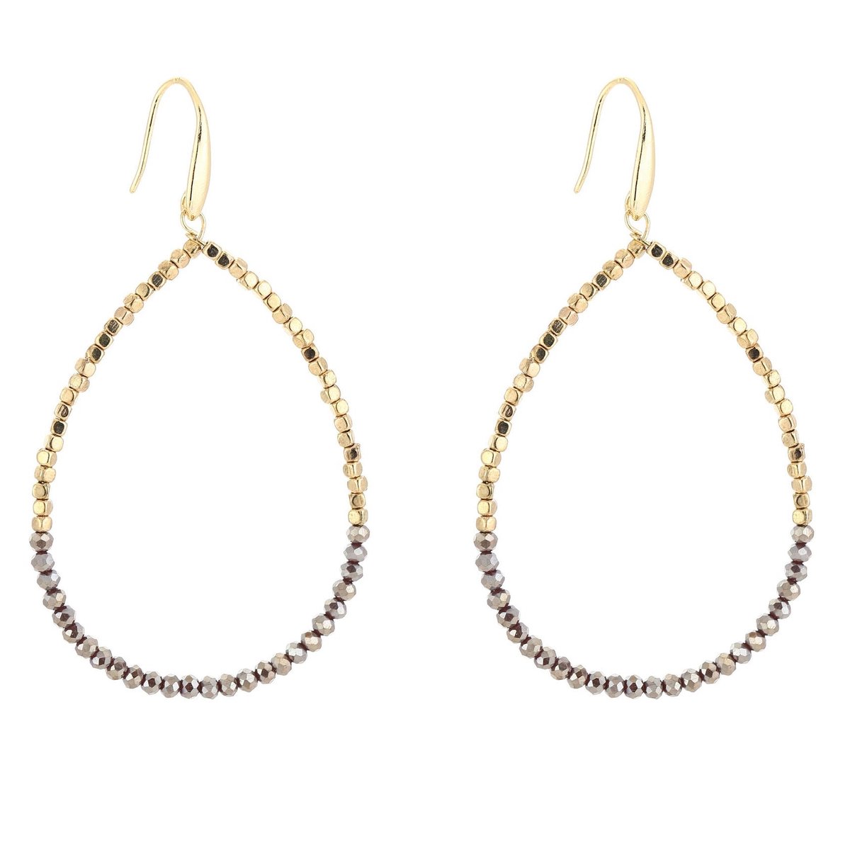 Michelle Bijou Oorbellen Druppel Double goud paars