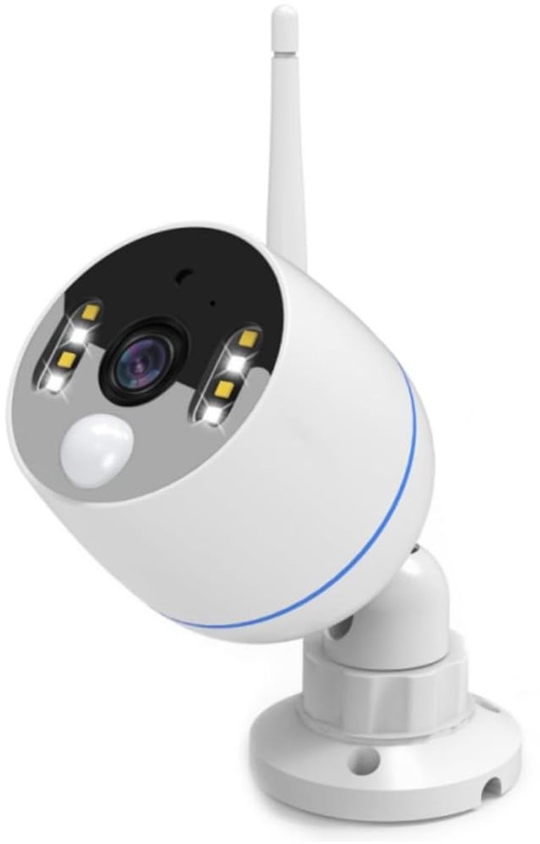 SnelShoppen - Buitencamera 1080p 2 MP met kleur nachtzicht, weerbestendig, ideaal voor beveiliging, bewaking buitenshuis, tuin, woning, extra veilighe