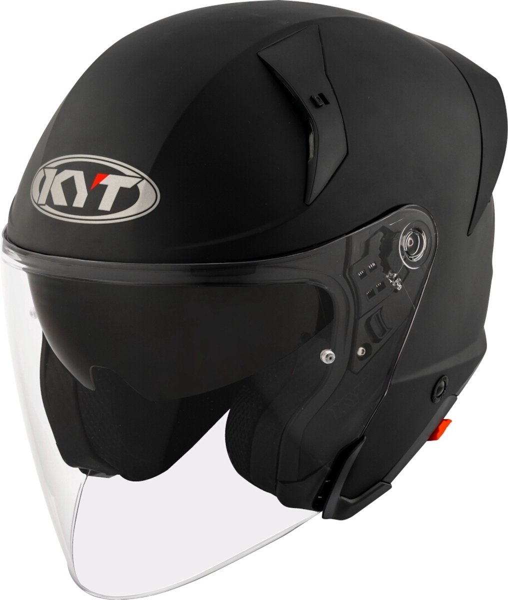 KYT TTR-Jet Plain Mat Zwart Jethelm - Helm