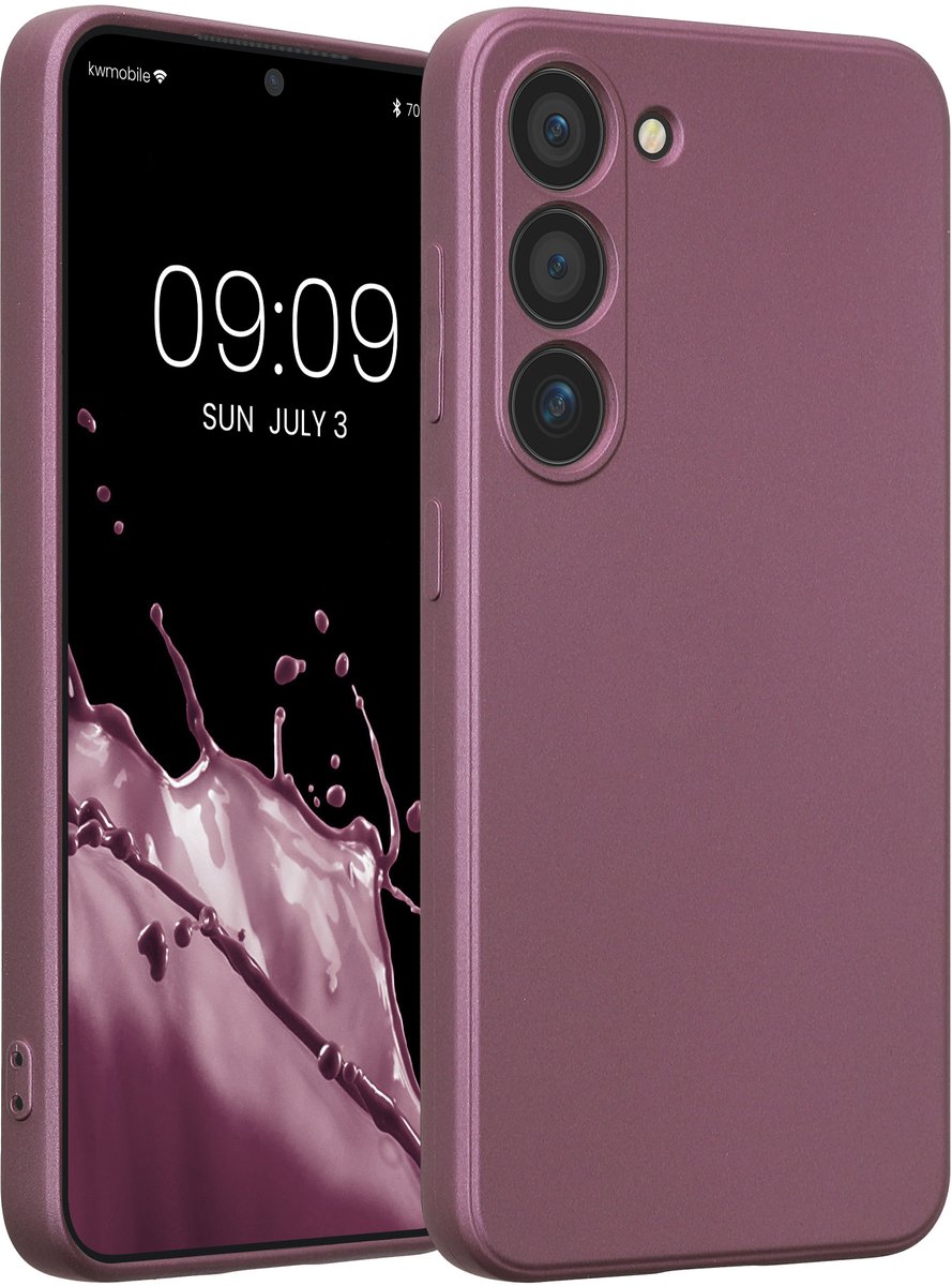 kwmobile metallic telefoonhoesje van TPU - geschikt voor Samsung Galaxy S23 - Flexible case voor smartphone - In metallic lila