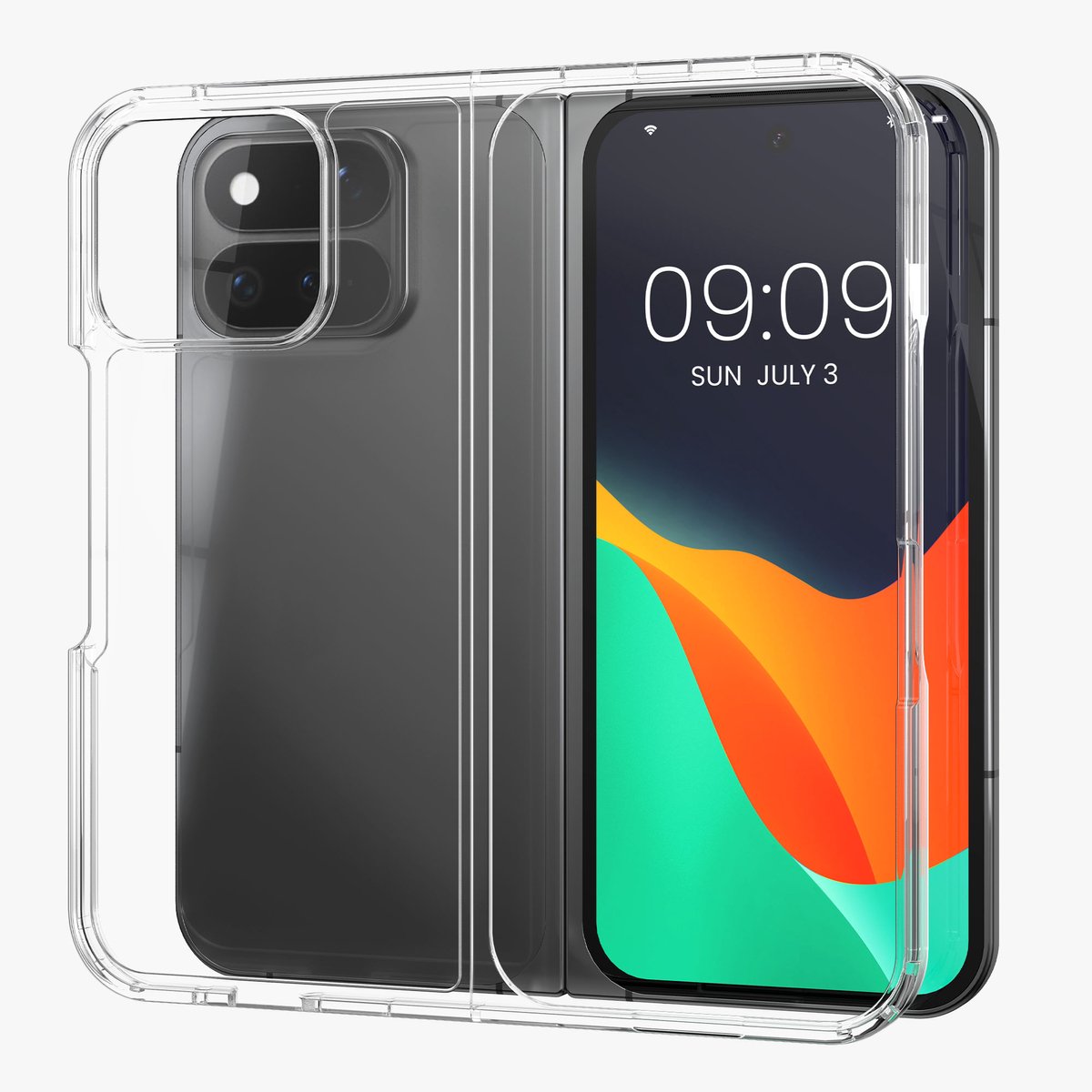 kwmobile telefoonhoesje geschikt voor Google Pixel 11 Pro Fold hoesje - Hoes voor vouwbare smartphone - Telefoon display en camera beschermer - In transparant