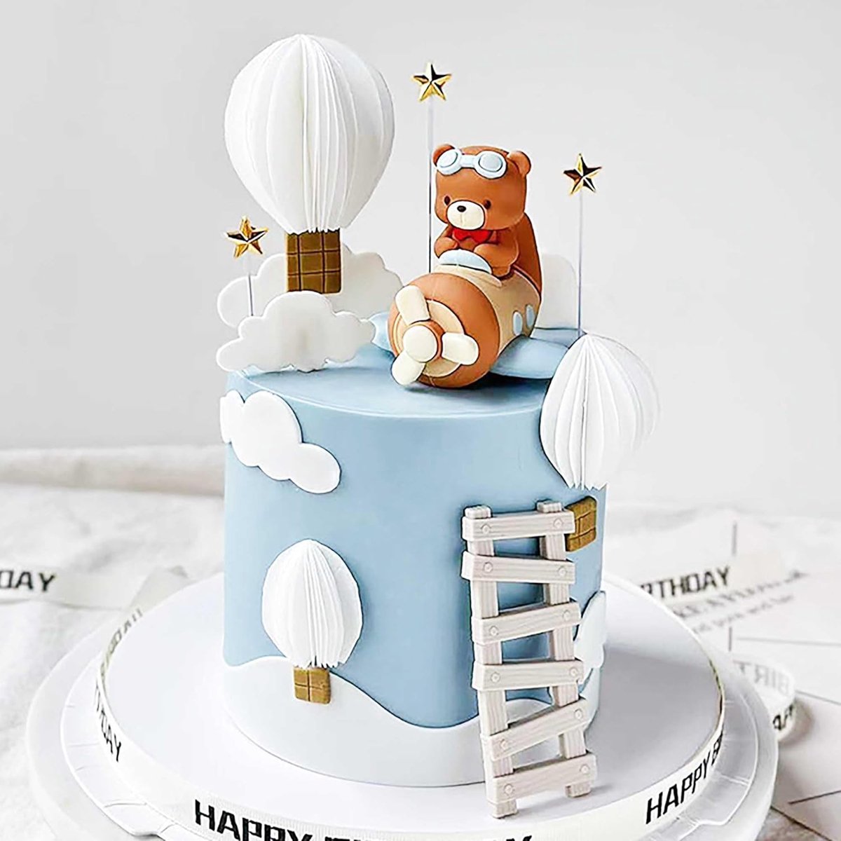 Taarttopper vliegtuig taartdecoraties vliegen voor 1e verjaardag