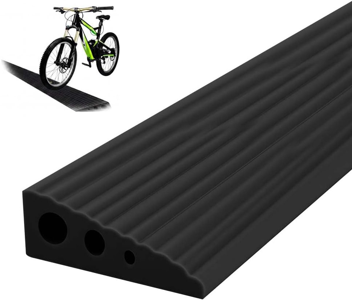 Drempelhelling, Zelfklevende Rolstoel Deurhelling Drempelstroef Antislip Rubberhellingen voor Deuropeningen Trappen Zuigrobot Badkamer E-scooter Kinderwagen (Zwart)