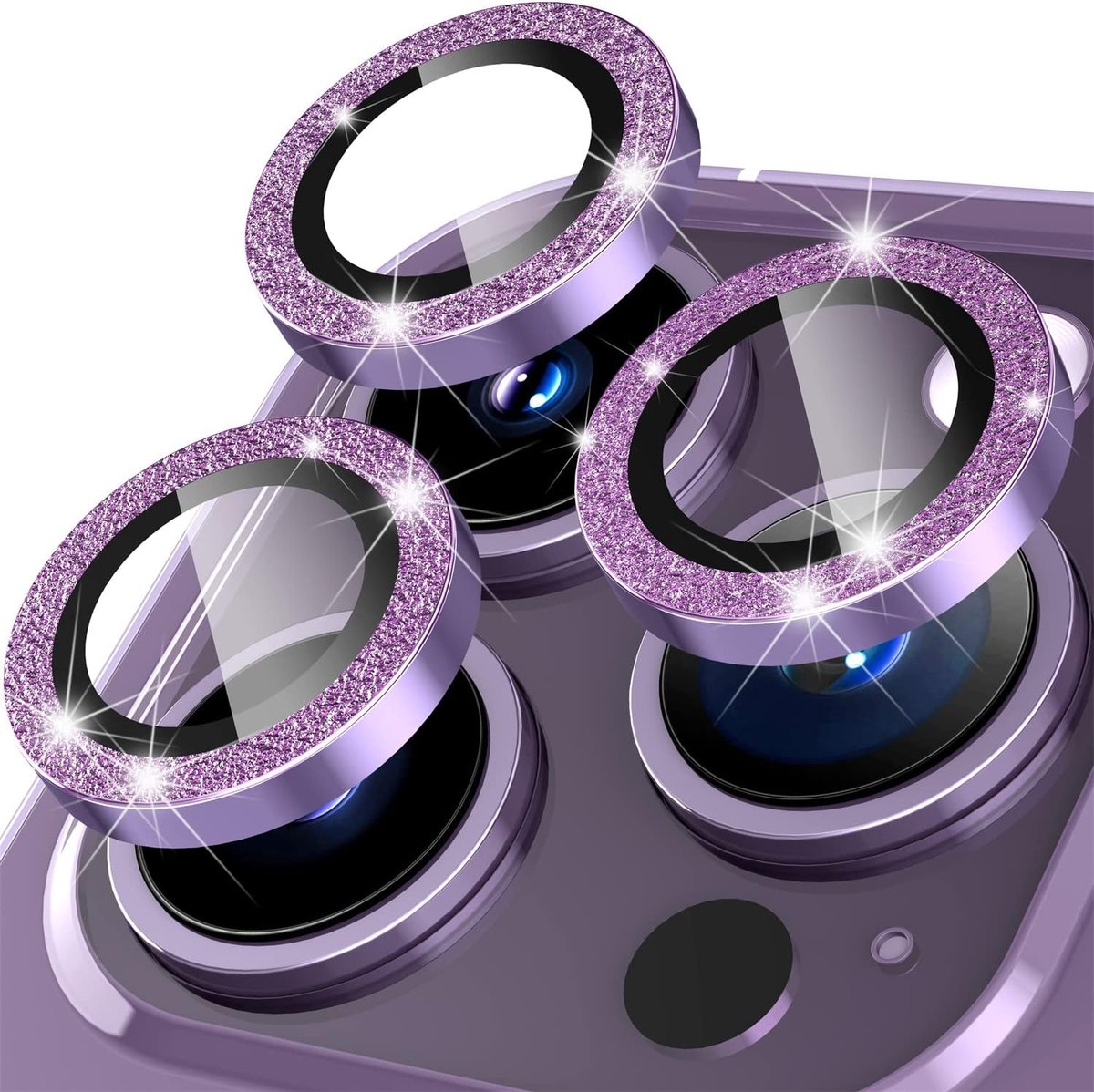 Diruite voor iPhone 14 Pro/14 Pro Max Camera Lens Protector, HD-Glas + Aluminium Ring Lensbeschermers voor iPhone 14 Pro /14 Pro Max Camerabescherming
