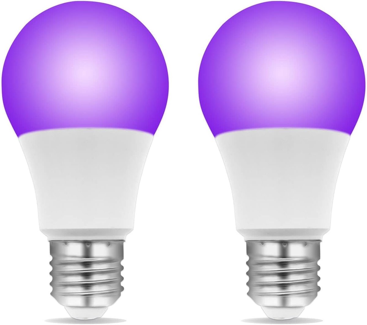 zwart, E27, led, 9 W, UVA 385-400 nm, zwart licht, neon-avond, AC 100-240 V, licht voor fluorescerend feest, Halloween, party, 2 stuks
