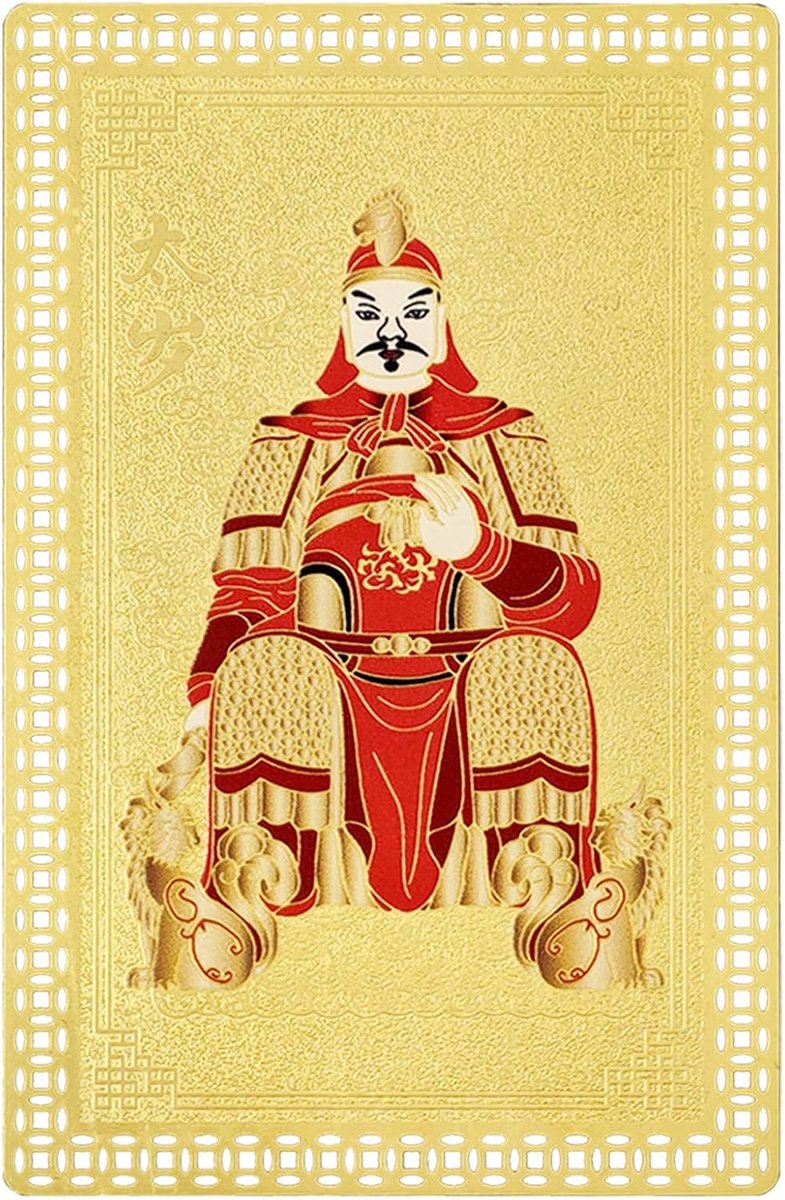 2026 Tai Sui Amulet Gouden Kaart voor Bescherming, Algemene Wen Zhe Zegen, Jaarlijkse Feng Shui Talisman voor Rat, Paard, Konijn, Haan, Portemonnee Grootte Gelukscharme