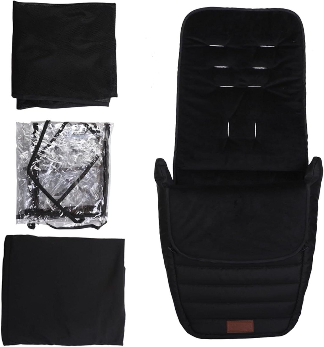 Kinderwagen Accessoires - Reis Set - Comfortabel Reizen - Vierdelige Set - 1.7 kg - Zwart