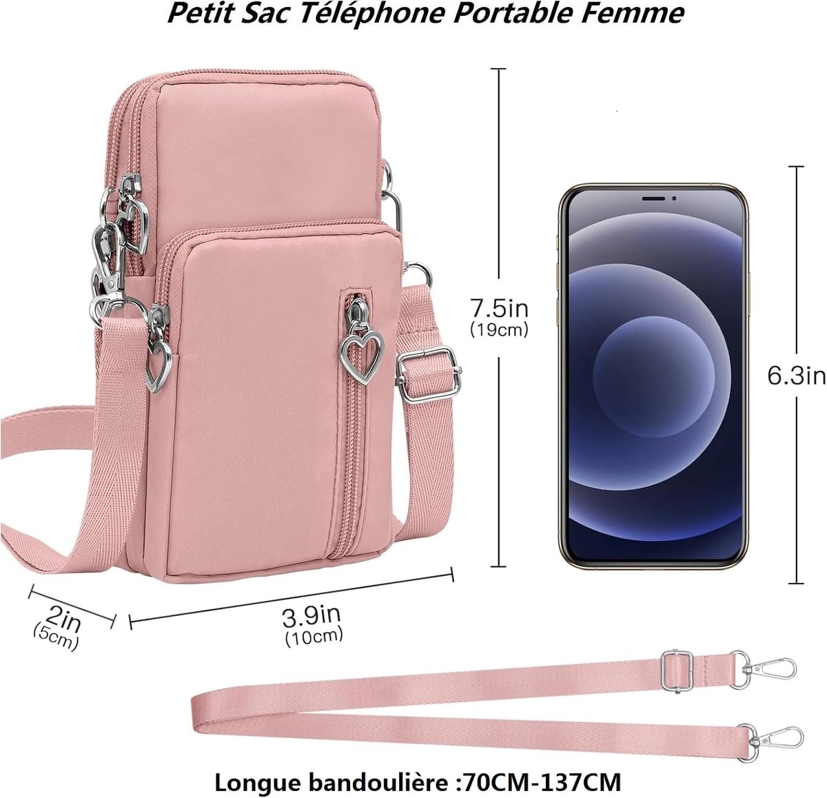 telefoontas voor dames, mobiele telefoontas, schoudertas portemonnee, crossbody tas hardlooptas