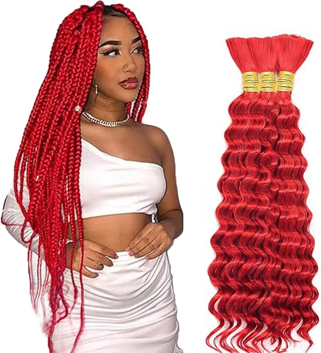 Braiding Hair Boho Braids Deep Wave Bulk Total 150g 3 Bundles 26 26