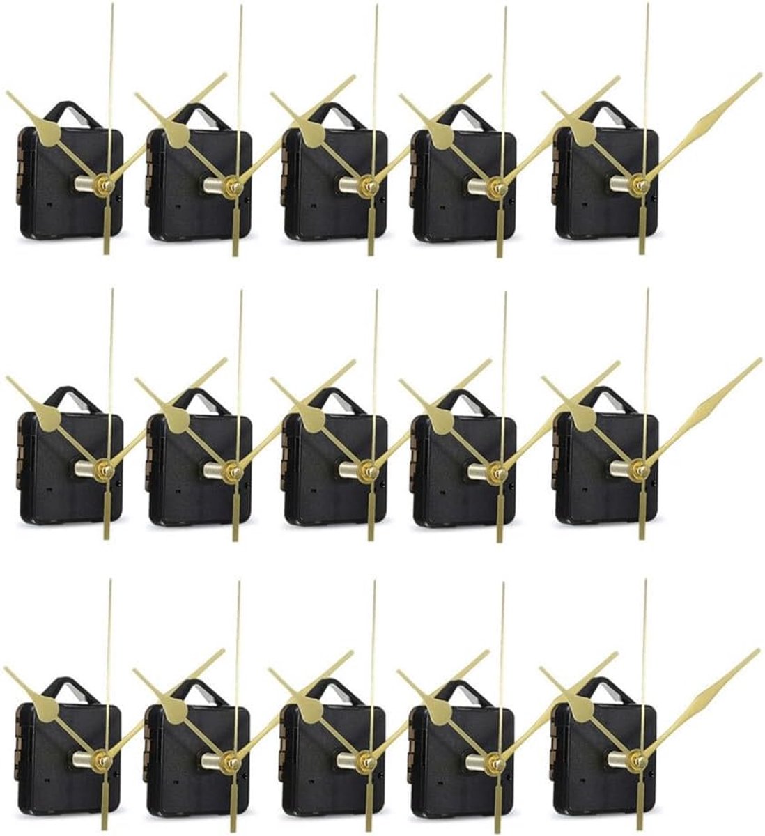 15 stuks stille uurwerk, spindelwijzers, minutenwand, kwartsuurwerk, mechanisme, reparatiegereedschap, uurwerkkits