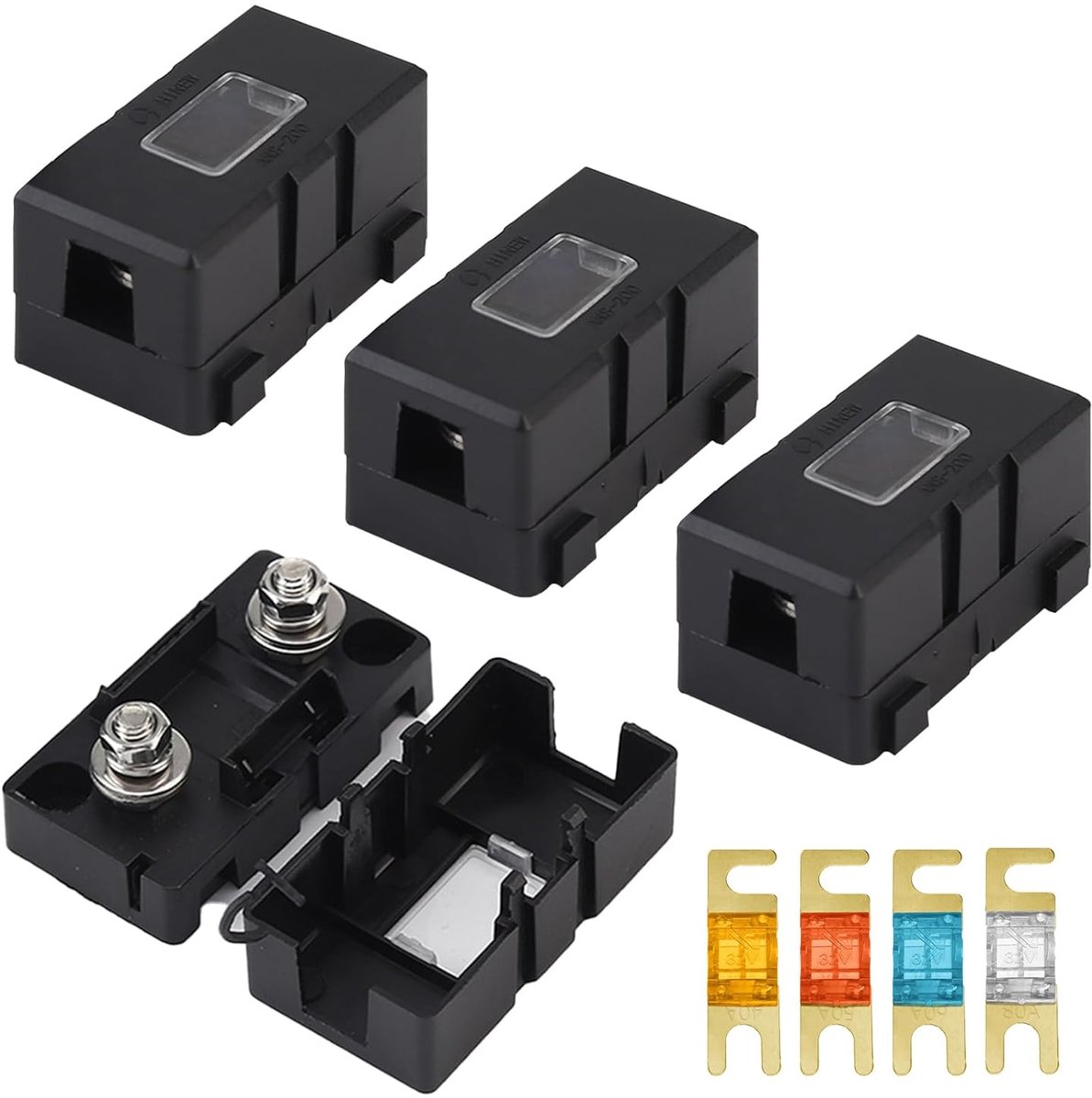 4 stuks Autozekeringhouders, midi-zekeringhouders, Mega zekering met