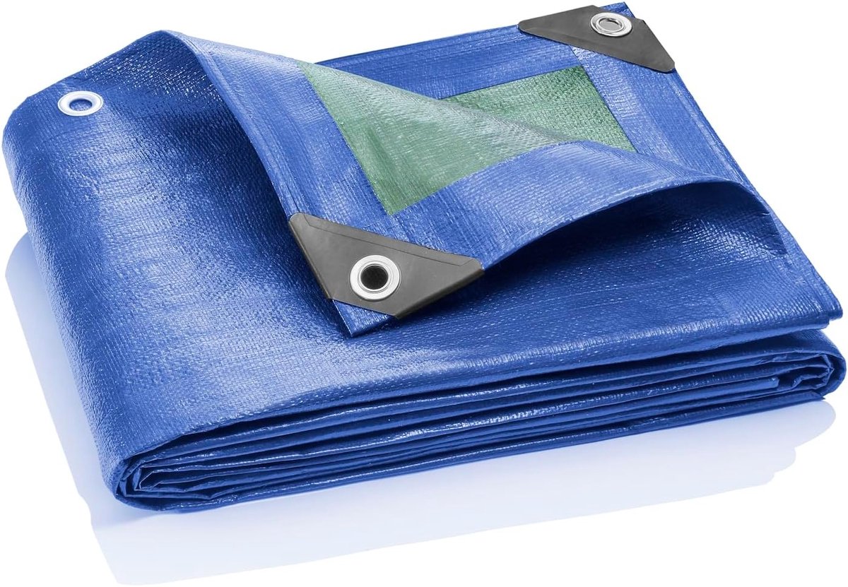 3x3m Afdekzeil Universal 90g/m2 Blauw/Groen - dekzeil - afdekhoes