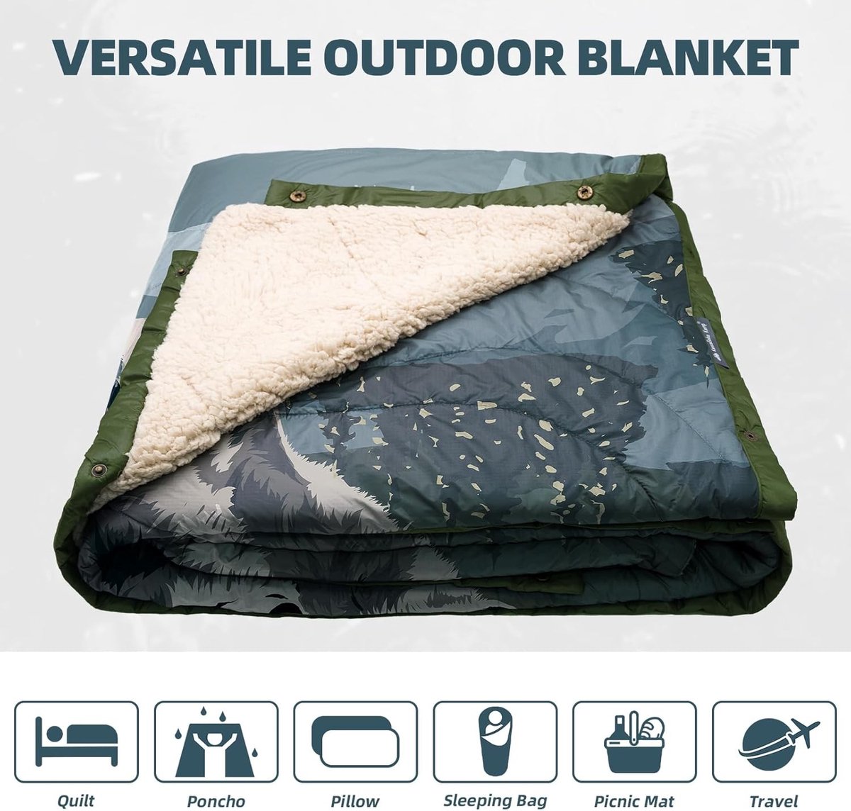 Lichte en warme campingdeken voor buitengebruik, waterafstotend, ideaal voor wandelen, reizen en hammocks