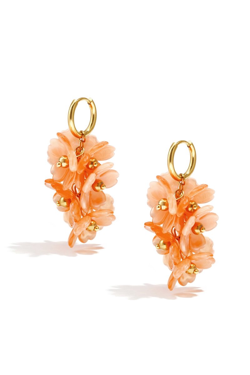Charming flower drop earrings for spring/summer - Oranje