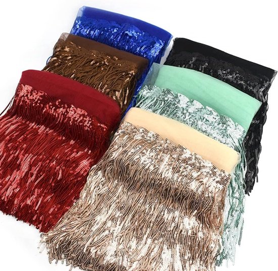 kwastjes, pailletten, franjes, snijfranjes, glitters, franjes — afbeelding 3