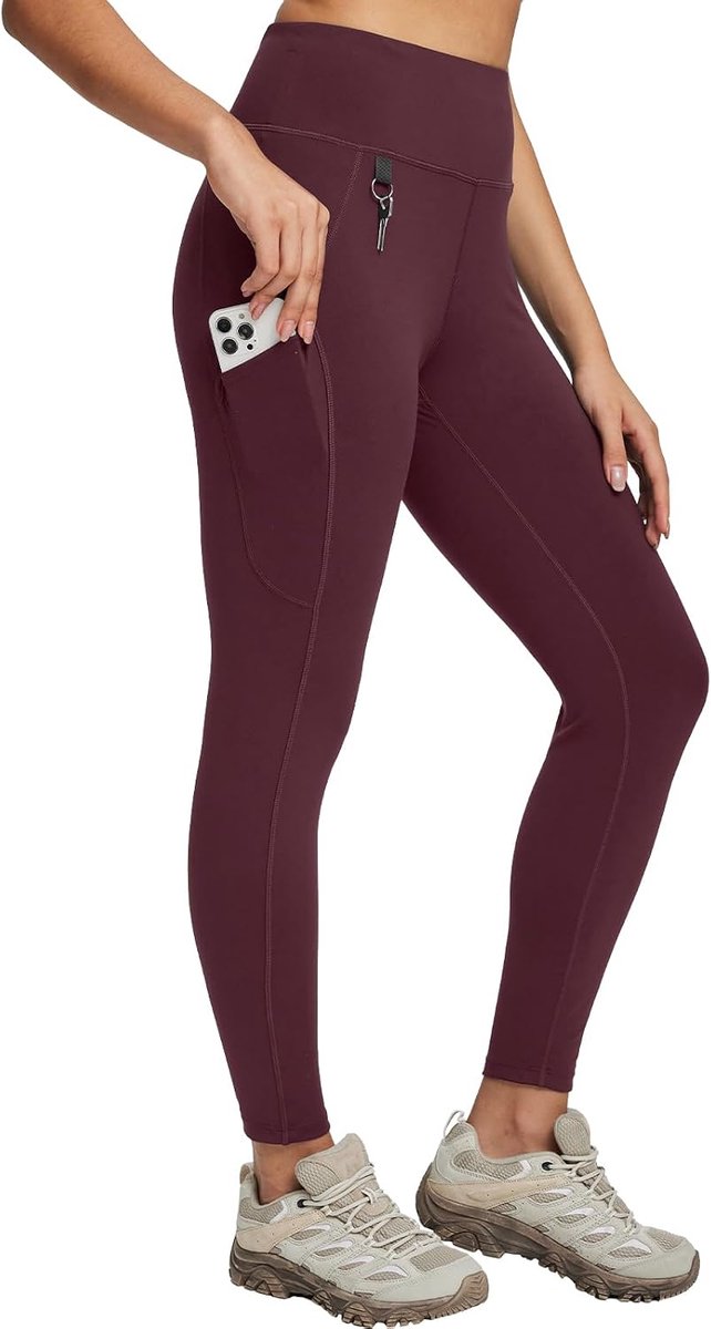 Leggings voor Vrouwen met 3 Zakken Gym Outdoor Broek Hoge Taille