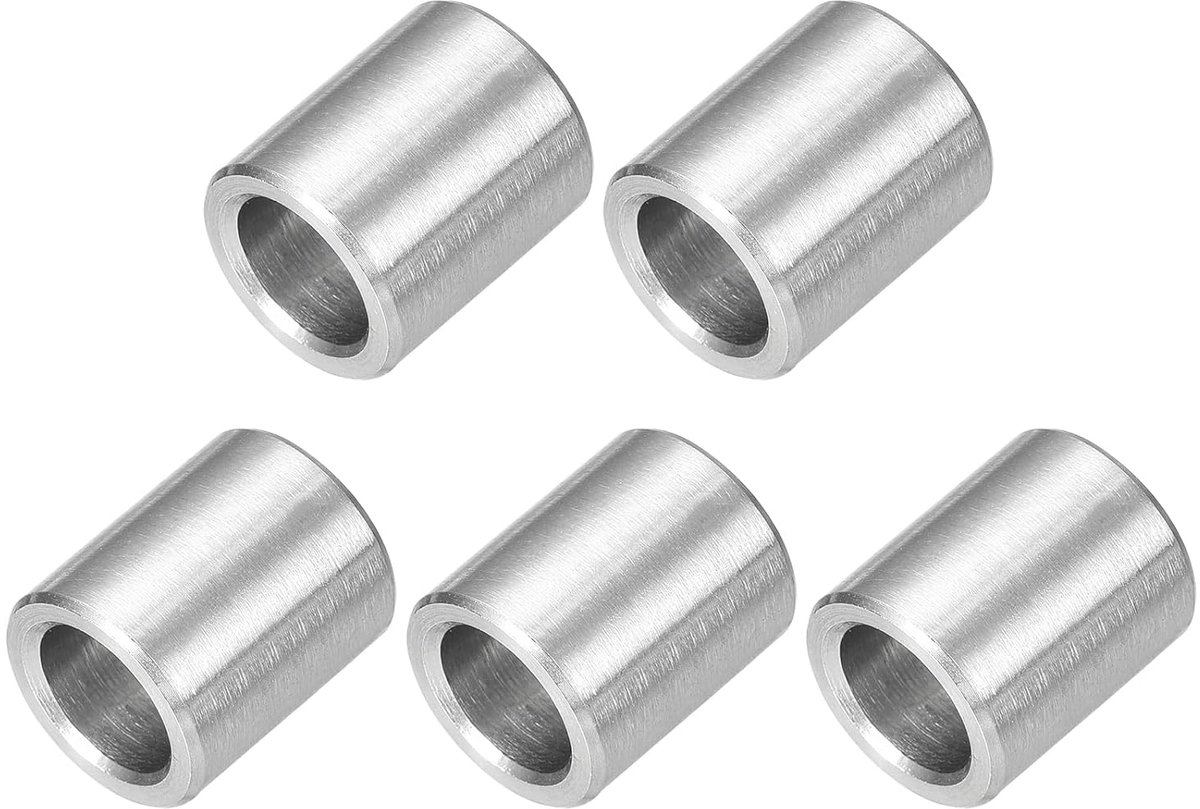 5 stuks afstandshulzen afstandhouders roestvrij staal, 8 mm ID x 12 mm OD x 14 mm L 304 roestvrij staal ronde afstandhouders zonder schroefdraad zuilen voor schroeven 5/16 inch of M8