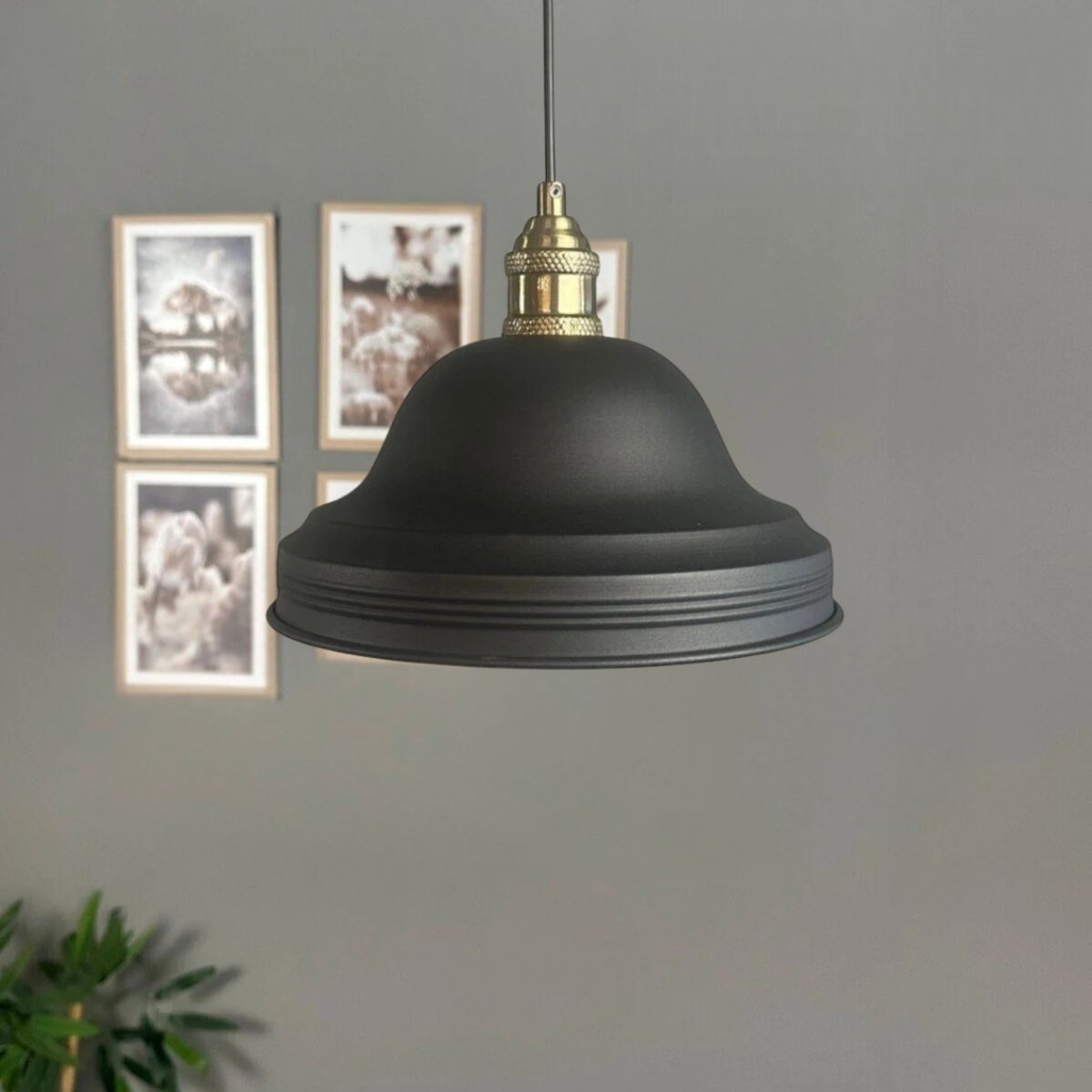 Bamyum Asletl hanglamp, industriële Modern stijl, Ø40 cm, zwart metalen lamp