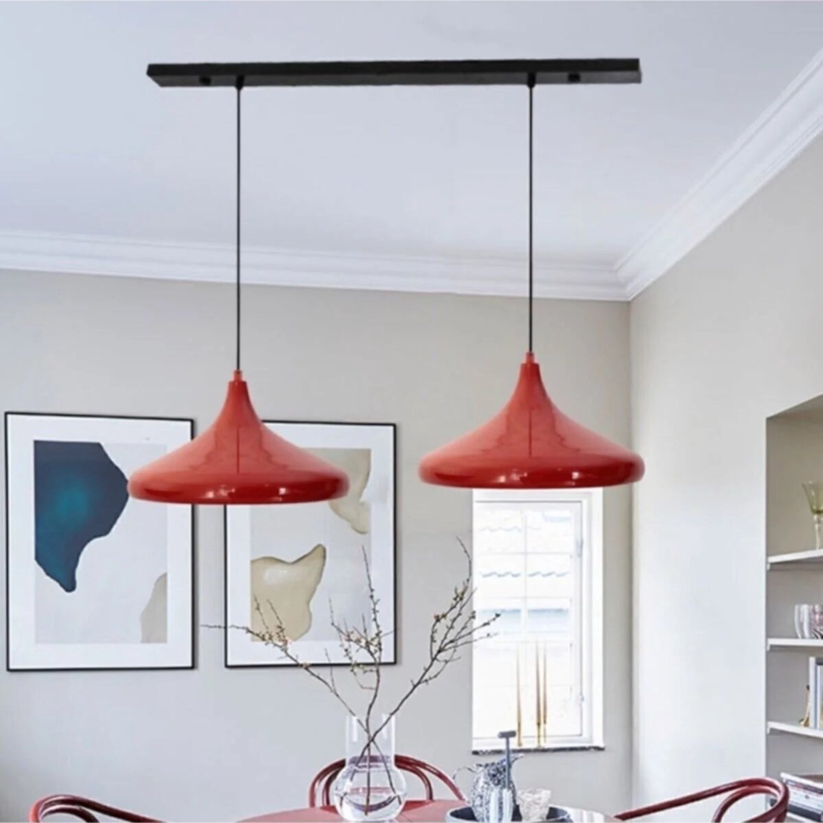 Bamyum Champion hanglamp, industriële Modern stijl, Ø35 cm, rood metalen lamp