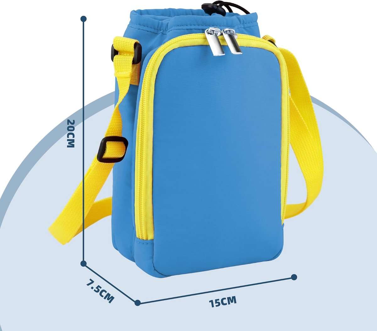 Crossbody Tas voor Telefoon en Koptelefoon, Blauw