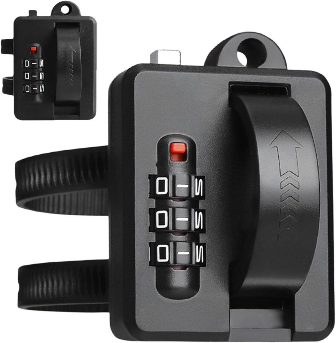 Helmslot Stuur - Motorfiets Accessoire - Veiligheid Gear - Combinatie Ontgrendeling - 23.1 x 6.4 x 6.3 cm - Zwart